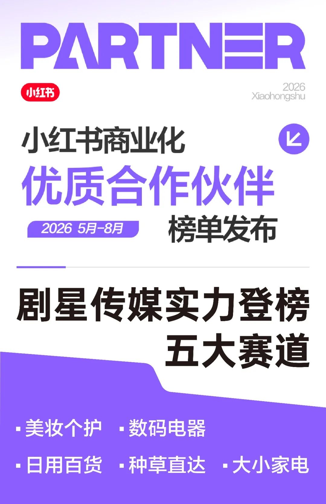 剧星传媒实力登榜「小红书商业化优质合作伙伴」5大赛道