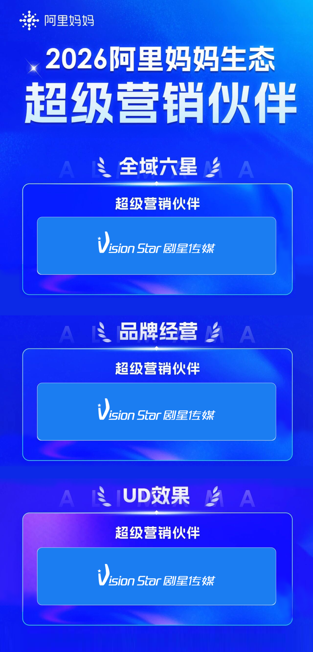 实力领跑！剧星传媒斩获阿里妈妈三项「超级营销伙伴」认证