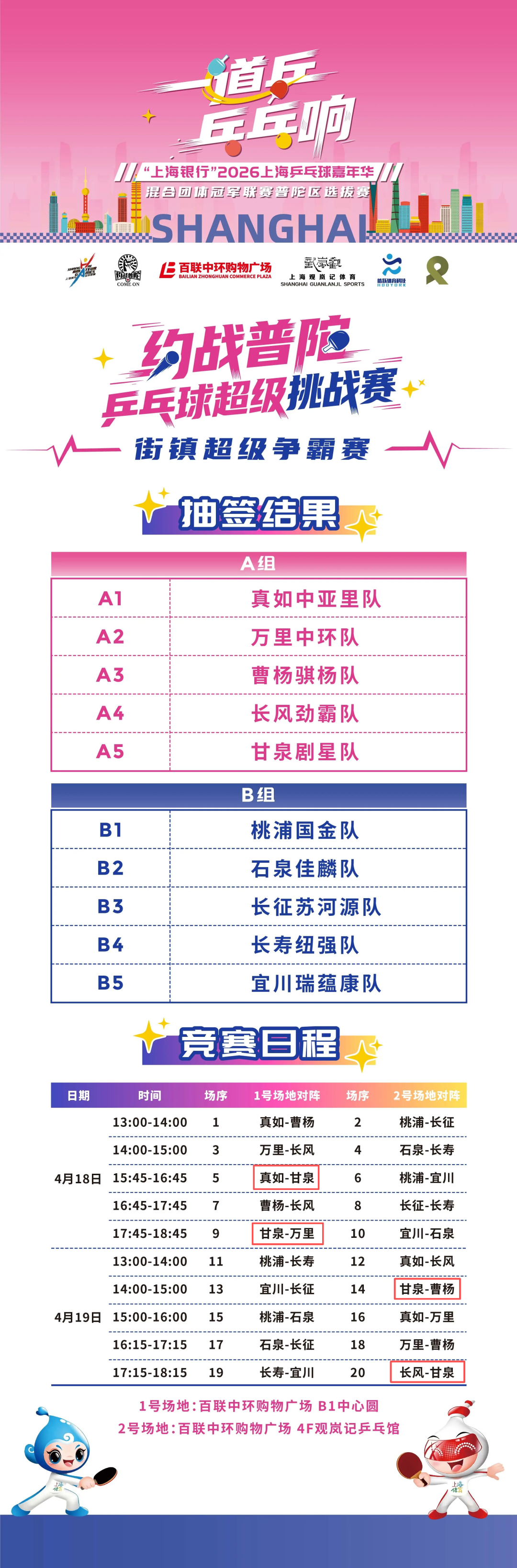 乒乓逐鹿普陀，周末来看“甘泉剧星队”霸气出战！